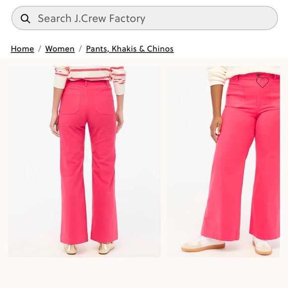 J. Crew raspberry sherbert Wide-Leg Pants High-Waisted - Picture 1 of 6
